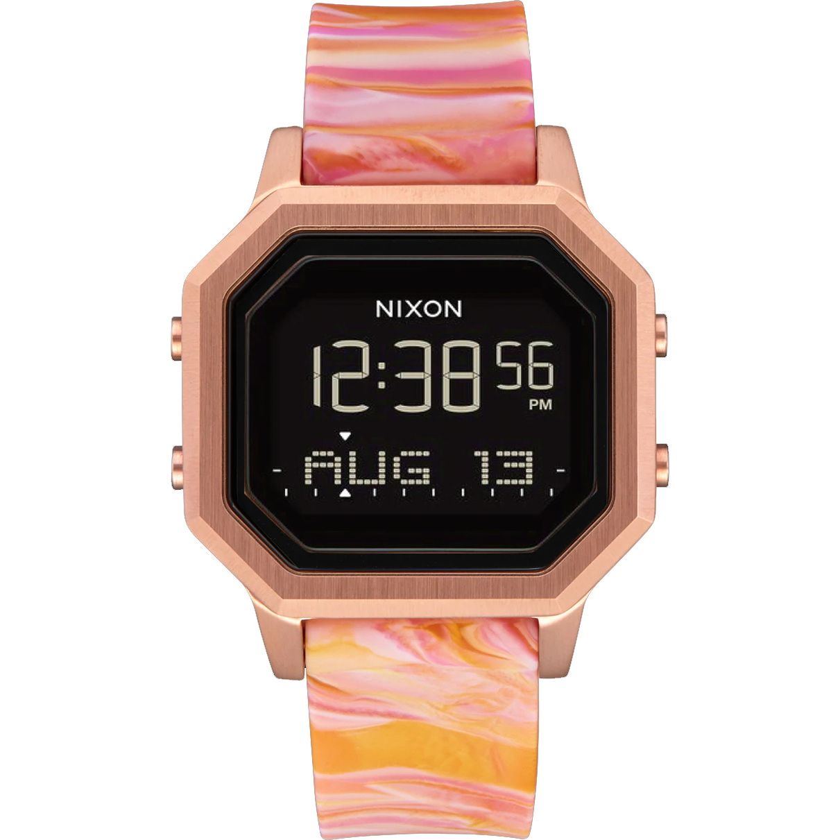 2022 Nixon Siren Edelstahl Surfuhr A1211 ? Roségold / Rosa Marmor